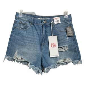 NWT celebrity pink Ultra high rise distressed shorts